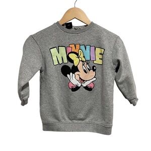 2 for $20 Disney Minnie Mouse Gray Crewneck Sweatshirt Bold Letters